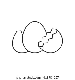 Egg With Shell Line Icon