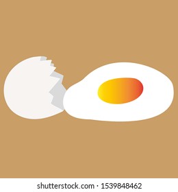 Egg shell and raw egg