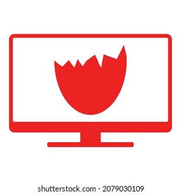 Egg shell and screen on white