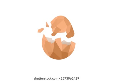 egg shell vector cracked low poly or polygonal style