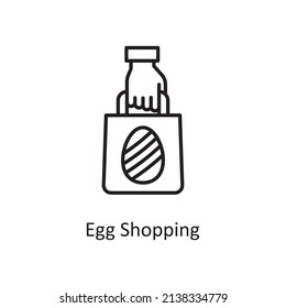 Egg Shopping vector Outline Icon Design illustration. Easter Symbol on White background EPS 10 File