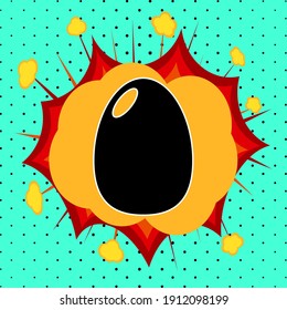 Signo de huevo, explosión de arte pop, ilustración vectorial para el diseño