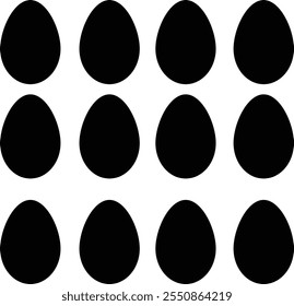 Egg silhouette black and white vector design