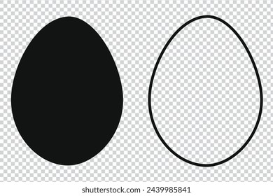 Egg simple icon design, vector egg silhouette, black color illustration