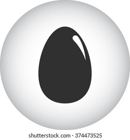 Egg simple icon on colorful round background