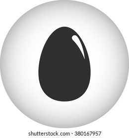 Egg simple icon on grey round background