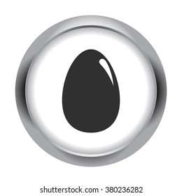 Egg simple icon on grey round background