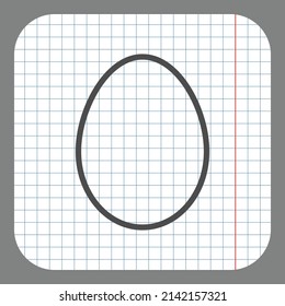 Egg simple icon vector. Flat desing. On graph paper. Grey background.ai