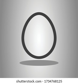 Egg simple icon vector with shadow. Flat desing