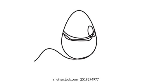 egg single line hand drawn illustration eps 10