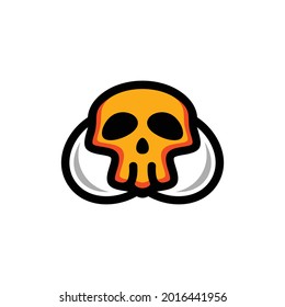 Egg and skull .Unique Vector design double meaning logo combination
