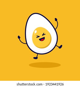 Egg Smile Cute Character Illustration