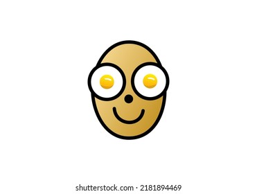 Logo de Egg Smile diseño de icono sencillo