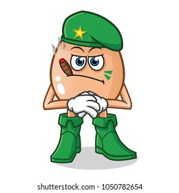 egg soldier mascot vector cartoon illustration