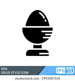 egg solid style icon isolated on white background. EPS 10