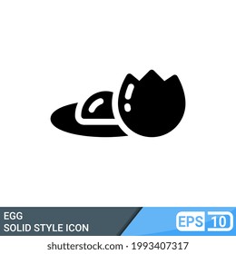 egg solid style icon isolated on white background. EPS 10