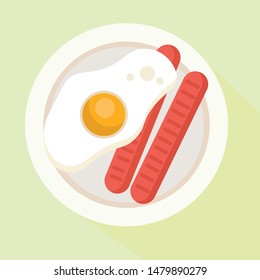 egg & sosis vector illustration