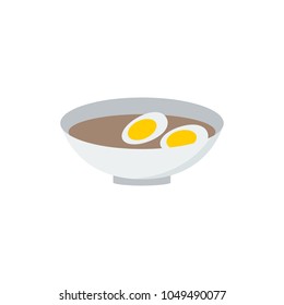 Egg soup icon flat symbol. Isolated vector illustration of  icon sign concept for your web site mobile app logo UI design.