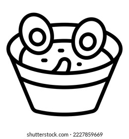 Egg soup icon outline vector. Japan food. Cuisine menu