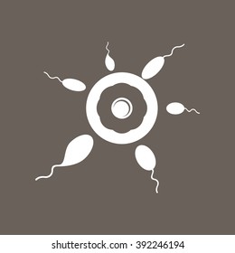 Egg & Sperm Icon on Dark Gray Color. Eps-10.