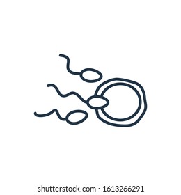 Egg with sperms icon. Isolated semen and egg with sperms icon line style. Premium quality vector symbol drawing concept for your logo web mobile app UI design.