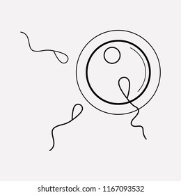 Egg with sperms icon line element. Vector illustration of egg with sperms icon line isolated on clean background for your web mobile app logo design.