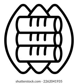 Egg spring roll icon outline vector. Food cuisine. Vegetable menu