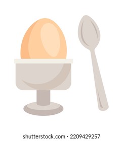 Egg in a stand with a spoon illustration