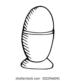 Egg in a stand vector illustration of hand drawing doodle