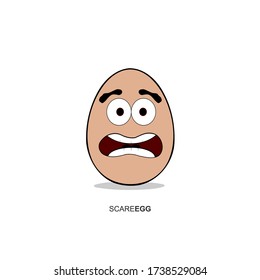 egg sticker (affraid and scare expression)