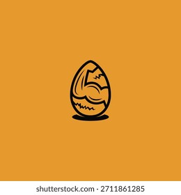 Egg strong arm logo design.