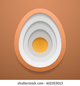 Egg structure shape. Happy Easter decoration template. Vector concept design.
