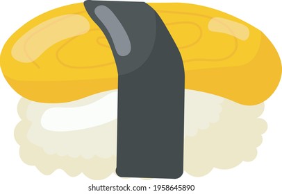 EGG SUSHI CARTOON VECTOR ICON