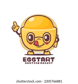 egg tart cartoon mascot. food vector illustration. isolated on a white background