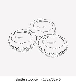 Egg tart icon line element. Vector illustration of egg tart icon line isolated on clean background for your web mobile app logo design.