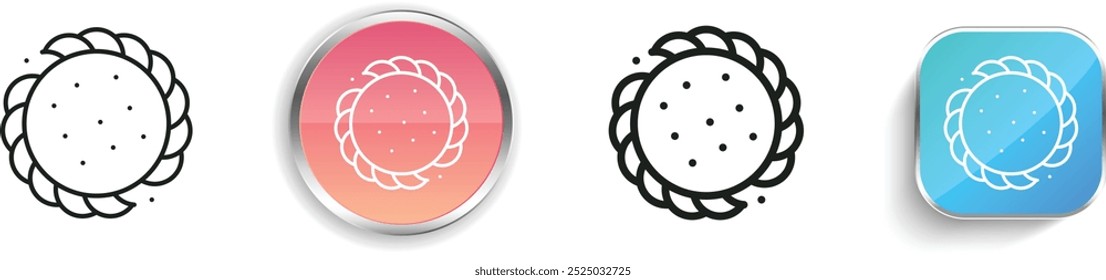 egg tart icon. Thin Linear, Regular and Button Style Design Isolated On White Background