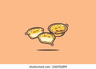 Egg Tart and orange background