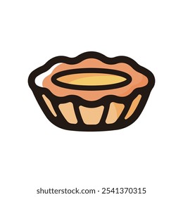 Egg tart outline icon for graphic design, apps and websites