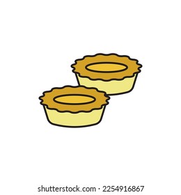 Egg tart vector icon. filled color sign for mobile concept and web design. Chinese egg tarts - Shutterstock ID 2254916867