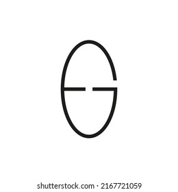 Egg text creative logo design. Simple minimal abstract vector illustration. Drawing on a white background.