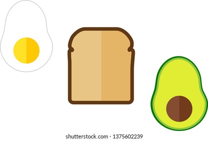 Egg, toast avocado breakfast