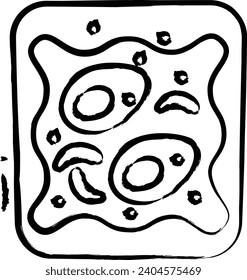 Egg toast hand drawn vector illustration