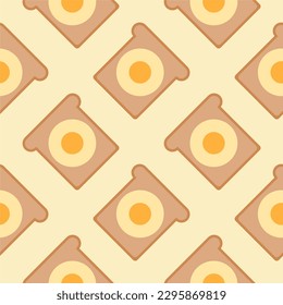 egg toast seamless pattern vector illustration