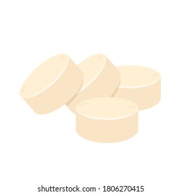 Egg tofu on white background. tofu stack vector. free space for text.