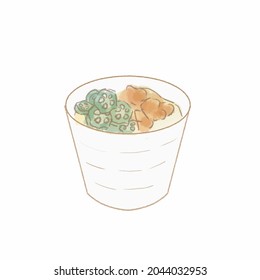 Egg tofu. On a white background.