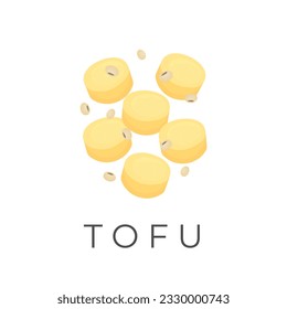 Egg Tofu Slice vector illustration logo