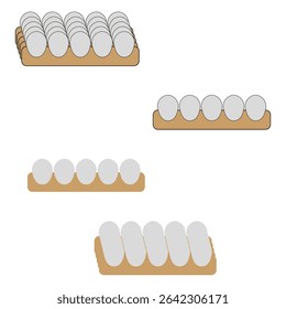 Ícone da bandeja de ovos. Vetor de ovo de galinha. Titular da caixa castanha. Símbolo de armazenamento de alimentos.
