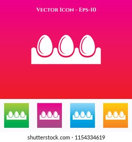 Egg Tray Icon in Colored Square box. eps-10