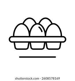 Egg tray icon creatively designed in outline style
