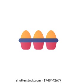 egg tray icon flat design vector color design. isolated on white background